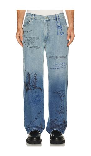 Sketch Print Denim Pants in . Size 1. Also in 2, 3, 4 - Pas Une Marque - Modalova