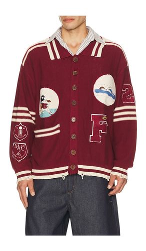 Varsity Patch Collared Cardigan in . Size S. Also in M, L, XL/1X, XXL/2X - Found - Modalova