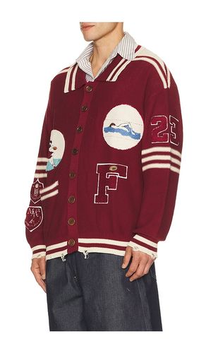 Varsity Patch Collared Cardigan in . Size S. Also in M, L, XL/1X, XXL/2X - Found - Modalova