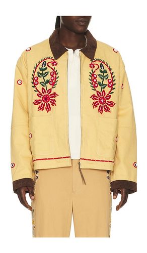 Hand Embroidered Paisley Motif Work Jacket in Beige. - size S (also in M, L, XL/1X) - Found - Modalova