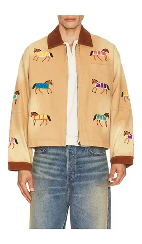 Lariat Horse Embroidered Work Jacket in Light Beige in . Size L. Also in M, S, XL/1X, XXL/2X - Found - Modalova