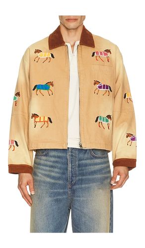 Lariat Horse Embroidered Work Jacket in Light Beige in Brown. - size M (also in L, XL/1X, XXL/2X) - Found - Modalova