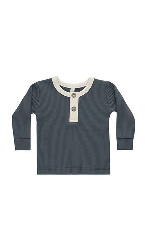 Kids Ribbed Henley in Blue. - size 18-24M (also in 2-3yr, 4-5yr) - QUINCY MAE - Modalova