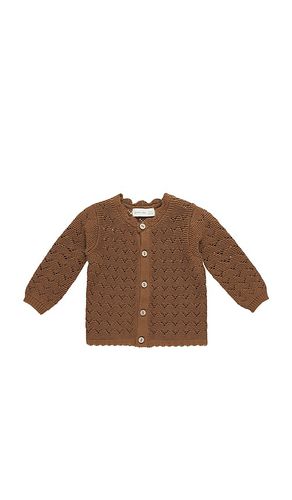 Kids Scalloped Cardigan in Brown. - size 12-18M (also in 18-24M, 2-3yr, 4-5yr) - QUINCY MAE - Modalova