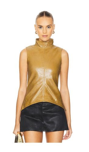 Fitted Leather Top in Mustard. - size 32 (also in 34) - REMAIN - Modalova