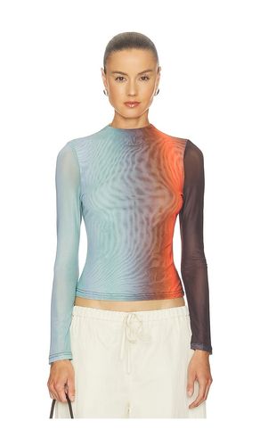 Evie Mesh Long Sleeve Top in Blue. - size M (also in S, XS) - ROAME. - Modalova