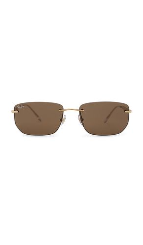 RB3768 Rectangular Rimless Sunglasses in Brown - Ray-Ban - Modalova