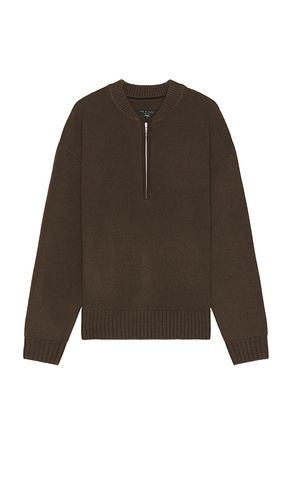 Clarkson Mixed Media Quarter Zip Sweater in Brown. - size L (also in M, S) - Rag & Bone - Modalova