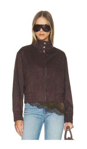 Faux Suede Eliza Bomber Jacket in Brown. - size L (also in M, S, XS) - Rag & Bone - Modalova