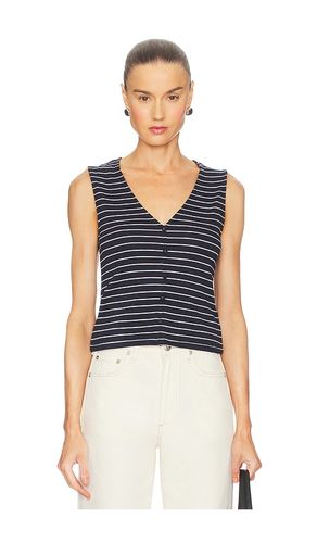 Knit Stripe Button Up Tank Top in Navy. - size M (also in S, XS, XXS) - Rag & Bone - Modalova