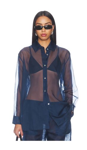 Organza Button Up Shirt in Navy. - size L (also in M, S) - RENGGLI - Modalova