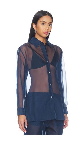 Organza Button Up Shirt in Navy. - size L (also in M, S) - RENGGLI - Modalova