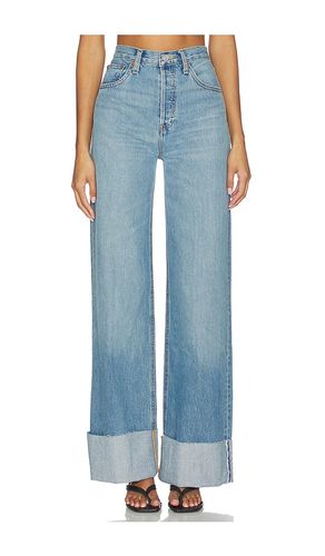 High Rise Wide Leg Cuff Jeans in Blue. - size 24 (also in 25, 26, 27, 30, 31, 32) - RE/DONE - Modalova
