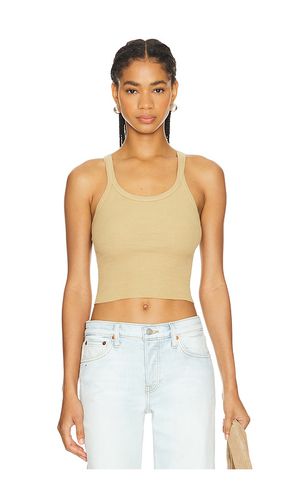 Cropped Ribbed Tank in Beige. - size L (also in M, S) - RE/DONE - Modalova