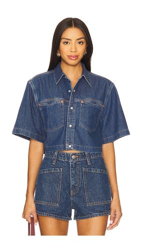 Oversized Crop Shirt in Blue. - size L (also in M, S, XS) - RE/DONE - Modalova
