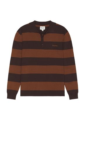 Ventura Stripe Knit Polo in Brown. - size L (also in S) - Rhythm - Modalova