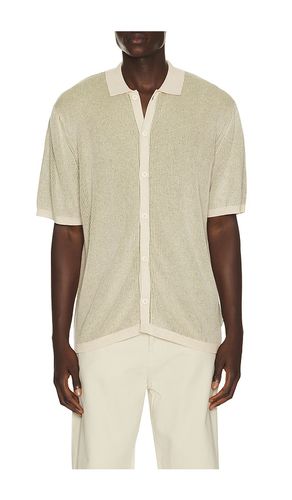 Hi Lo Knit Button Up Shirt in Cream,Olive. - size S (also in L) - Rhythm - Modalova