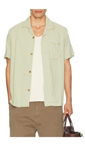 Linen Whip Stitch Shirt in Green. - size L (also in M, S, XL/1X) - Rhythm - Modalova