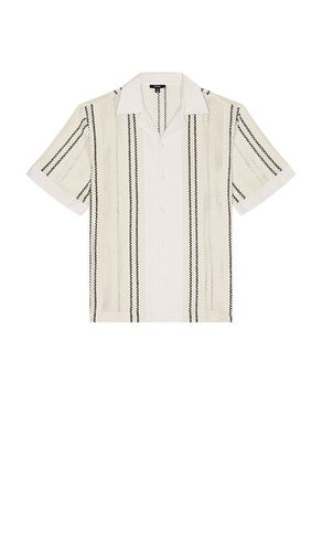 Opal Stripe Short Sleeve Shirt in Cream. - size L (also in M) - Reiss - Modalova