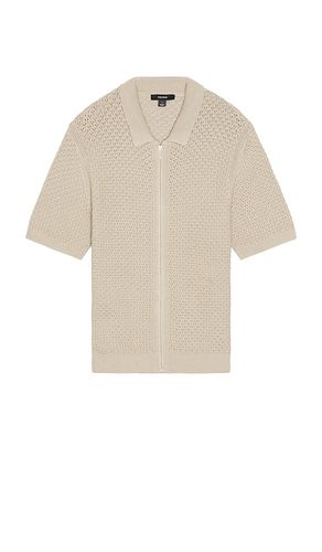 Comet Knit Button Down Shirt in Grey. - size L (also in S) - Reiss - Modalova