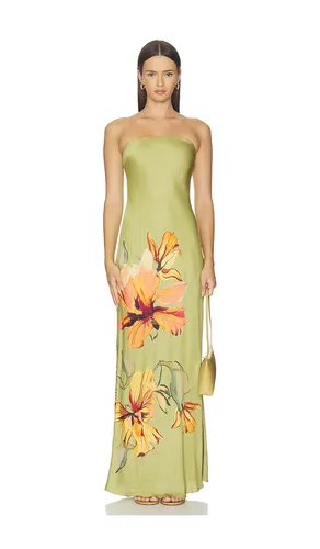 Strapless Maxi Dress With Fringe Sash in . - size M (also in XS, XXL) - ROCOCO SAND - Modalova