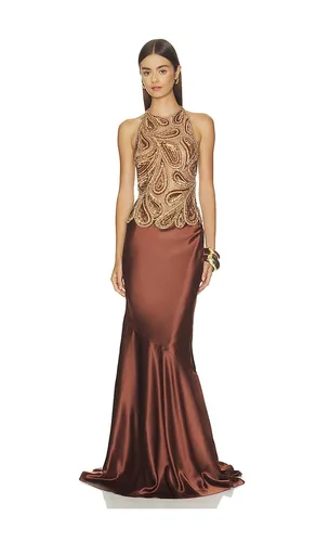 Evolet Embroidered Dress in Brown. - size L (also in M, S, XL, XS, XXS) - retrofete - Modalova
