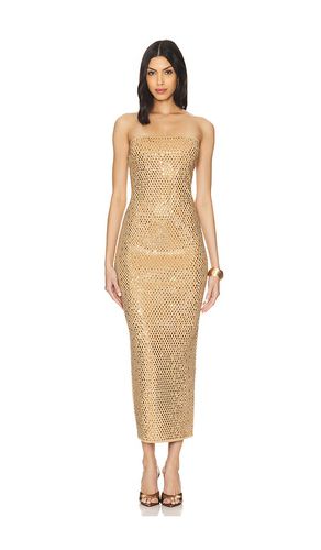 Boa Dress in Metallic Gold. - size M (also in L, S, XL, XS) - retrofete - Modalova