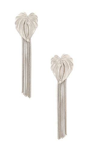 Anthurium Crystal Drop Earring in Metallic - retrofete - Modalova