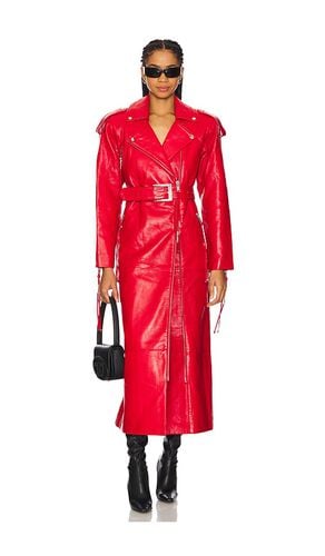 Knightley Leather Trench Coat in Red. - size L (also in M, S, XL, XS) - retrofete - Modalova