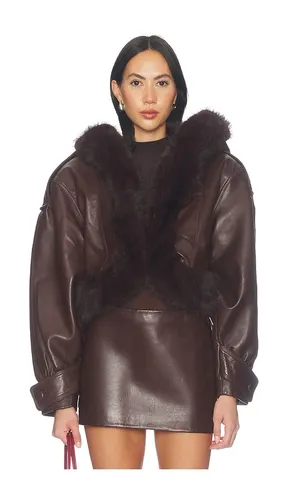 Jia Leather Jacket in Brown. - size L (also in M) - retrofete - Modalova