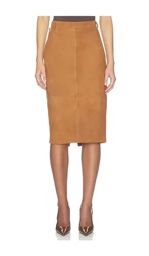 Marcella Suede Skirt in Brown. - size XS (also in M, L, XL) - retrofete - Modalova