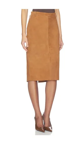 Marcella Suede Skirt in Brown. - size L (also in M, XL, XS) - retrofete - Modalova