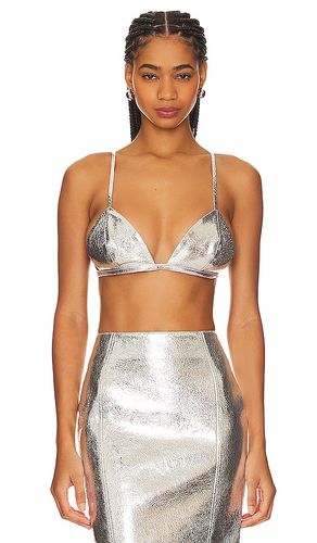 Esti Leather Bra Top in Metallic . - size S (also in XL) - retrofete - Modalova