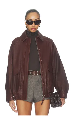 Grain Leather Aviator Jacket in Brown. - size 32 (also in 34, 36, 38) - Rohe - Modalova