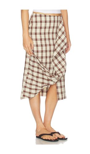 Draped Check Skirt in Red,Beige. - size 36 (also in 38, 40) - Rohe - Modalova