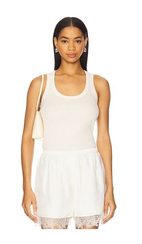 Fine Rib Scoop Neck Top in Ivory. - size 38/6 (also in 40/8, 42/10) - Rohe - Modalova