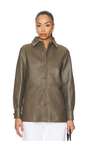 Leather Pankou Closure Overshirt in Green. - size 32 (also in 34, 36, 38, 40) - Rohe - Modalova