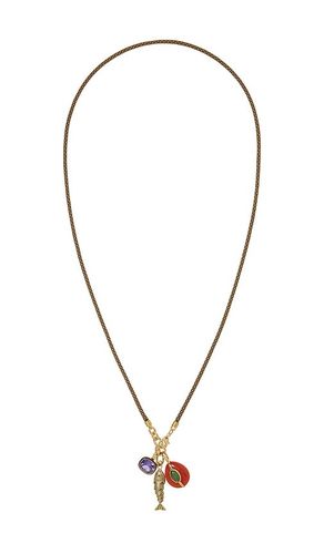 The Cubic Triple Charm Cord Pendant Necklace in - Roxanne Assoulin - Modalova