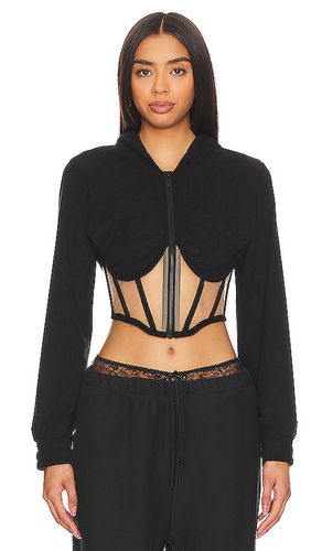 Zip up corset hoodie top en color talla L en - Black. Talla L (también en M, S, XS) - RTA - Modalova