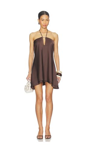 Freya Flowy Halter Mini Dress in Chocolate. - size S (also in XL, XS) - Runaway The Label - Modalova