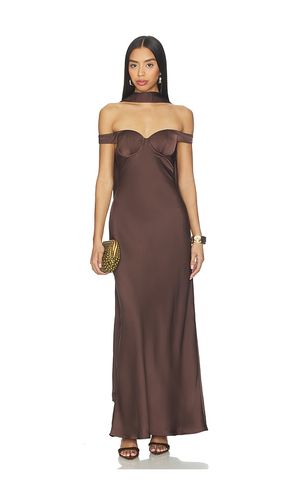 Raphaella Off Shoulder Maxi Dress in Chocolate. - size M (also in S, XL, XS) - Runaway The Label - Modalova