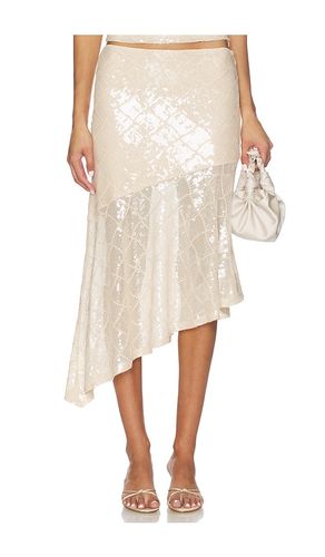 Eris Sequin Flounce Midi Skirt in Neutral. - size L (also in M) - Runaway The Label - Modalova
