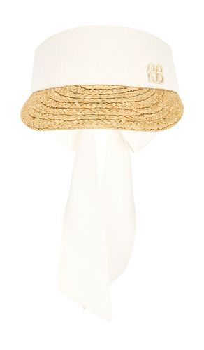 Straw braid & linen visor in color cream size all - Ruslan Baginskiy - Modalova