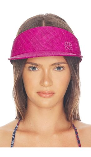 Monogram-embellished straw visor hat in color size all - Ruslan Baginskiy - Modalova