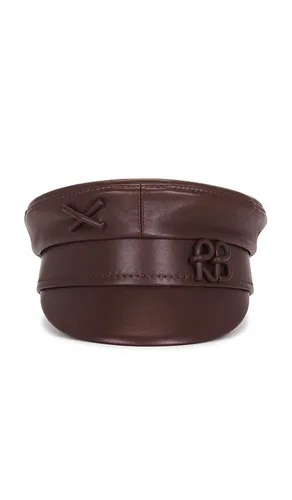 Monogram Embellished Leather Baker Boy Cap in . - size L (also in M, S, XL, XS) - Ruslan Baginskiy - Modalova