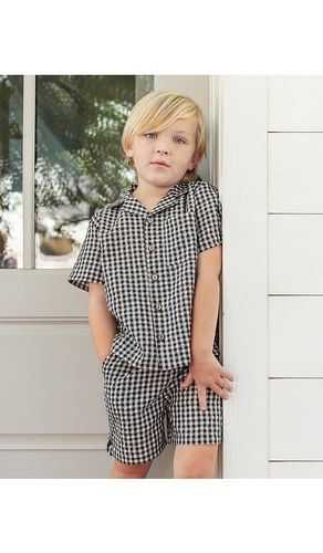 Lapel collared shirt in color black size 2/3 (also in 4/5, 6/7) - Rylee + Cru - Modalova