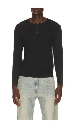Stonewashed Henley Sweater in . - size S (also in M, L, XL/1X, XXL/2X) - Schott - Modalova