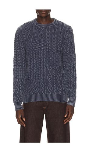 Stonewashed Patchwork Cotton Sweater in Blue. - size L (also in M, S, XL/1X, XXL/2X) - Schott - Modalova
