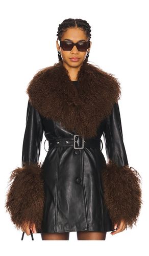 Mimi Leather Coat With Fur Trim in . - size M (also in S, L) - Susanna Chow - Modalova