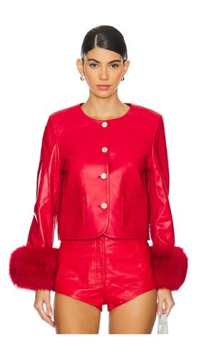 Dawson Leather Jacket With Fur Trim in . - size L (also in S) - Susanna Chow - Modalova